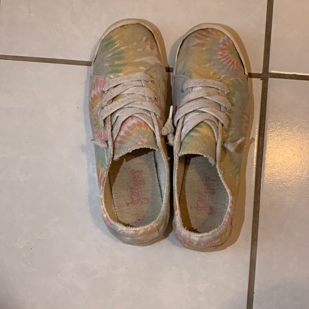 Tie dye slip on shoes